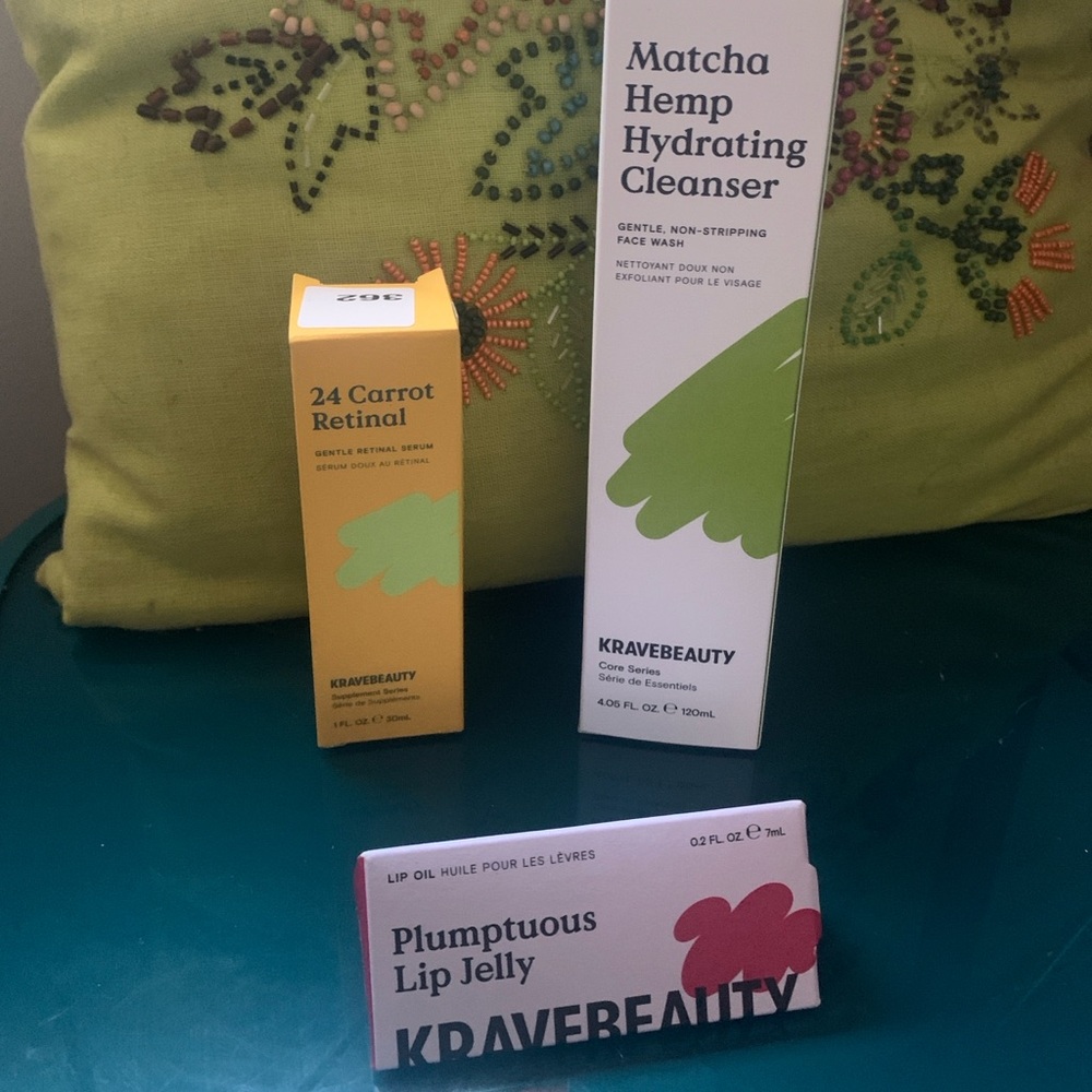 KraveBeauty Clean Skincare Bundle ✨ Retinal Serum + Matcha Cleanser + Lip Jelly